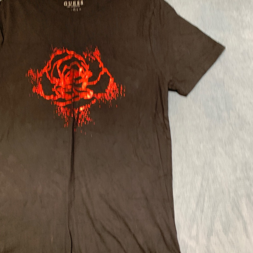 Guess T Shirt Mens Large Black Graphic Print Short Sleeve Crew Neck Pullover Tee - Picture 7 of 16